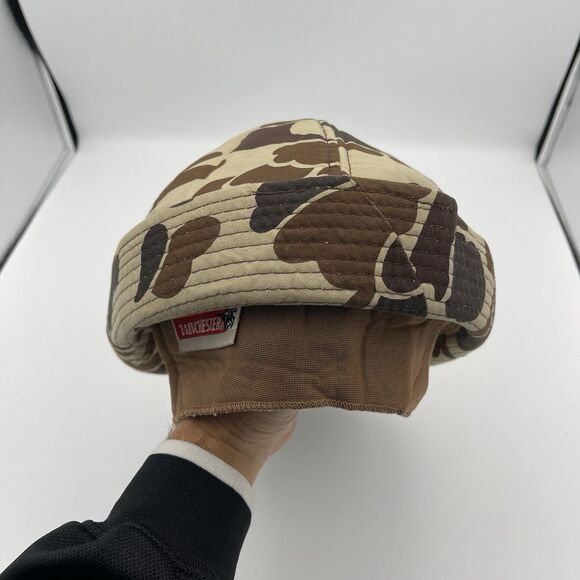 Vintage Winchester Bird Hunting Hat Jones Style Dog Camo Size Large W/ Ear Flaps - Picture 13 of 13